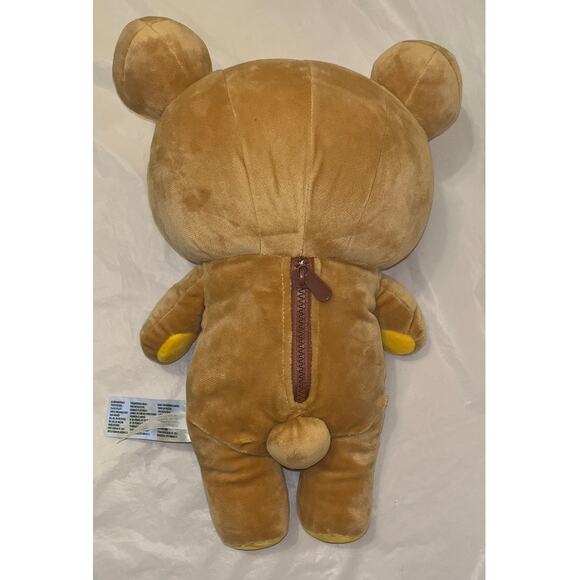 San-X Rilakkuma 15" Plush Japanese Lazy Bear -  With Zippered Back - Good - Picture 3 of 9
